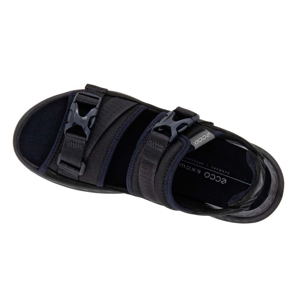 Women's Ecco Exowrap 2 Strap Buckle Sandals Black / Black | USA 171BEX